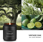 Scented Candles for Men | Vintage Oak Candle - Candle for Men, Manly Candles for Home Scented, Man Gifts for Him/Friend -7oz Black Jar