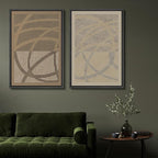 SIGNFORD Framed Canvas Print Wall Art Set Geometric Dot Patterns Earthy Beige and Brown Contrast Illustration Modern Art Decorative Nordic Nature for Living Room, Bedroom, Office - 16"x24"x2 Black