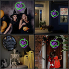 WLHOPE Halloween Neon Sign Dimmable Skull Apple Neon Signs for Wall Decor Halloween Led Lights Decor USB Connectivity Apple Led Lights Light Up Signs for Bedroom Bar Man Cave Club Pub Shops Halloween Party Decoration 12.6x12.6in