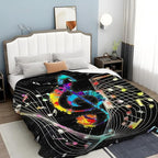Music Blanket for Girls Women Music Notes Lovers Gifts for Boys Men Lightweight Fuzzy Throw Blanket Cozy Plush Flannel Fleece Blankets for Bed Decor 60"x80"