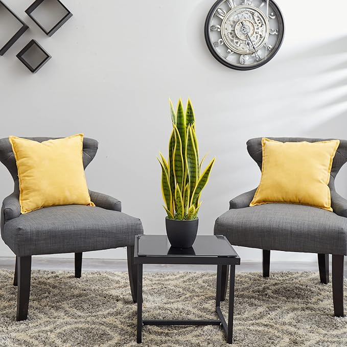 Nearly Natural 26 in. Sansevieria Artificial Silk Plants, Green