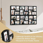 Jerry & Maggie 4×6 collage frame 24 pictures, picture frames collage wall decor, 24 slot picture frame Wall Hanging For 6×4 Photo, Black