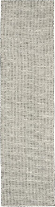 Nourison Positano Light Grey 2' x 6' Area Rug Easy Clean, Non Shedding, Bed Room, Living Room, Dining Room, Kitchen (6' Runner)