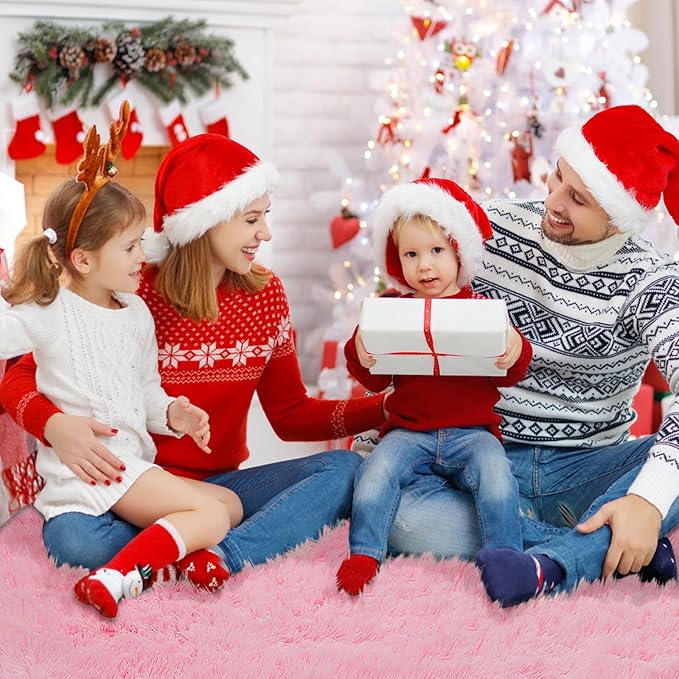 9x12 Fluffy Area Rugs for Living Room,Large Pink Fuzzy Shag Area Rug for Bedroom,Soft Non-Shedding Indoor Plush Carpet for Kids Bedroom Nursery Home Decor