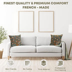 Charlotte Home Furnishings Decorative Tapestry Pillow Cover 14x14 in, Le Pic Vert Couch Throw Pillow Cover, French Country Square Cushion Cases for Living Room Home Decor, Soft Cotton Jacquard Woven