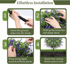 Lewondr Artificial Lavender Boxwood Topiary Ball with LED Lights, 23.6'' Artificial Shrub Bushes with Ground Spike, UV Resistant Faux Greenery Shrubs, Fake Plants for Indoor Outdoor Garden Patio Decor