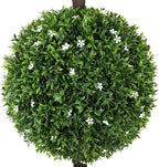 Bornbridge Artificial White Flower Topiary Ball Tree - 4' White Flower Ball Tree - Indoor/Outdoor Topiary Trees (1 Pack)