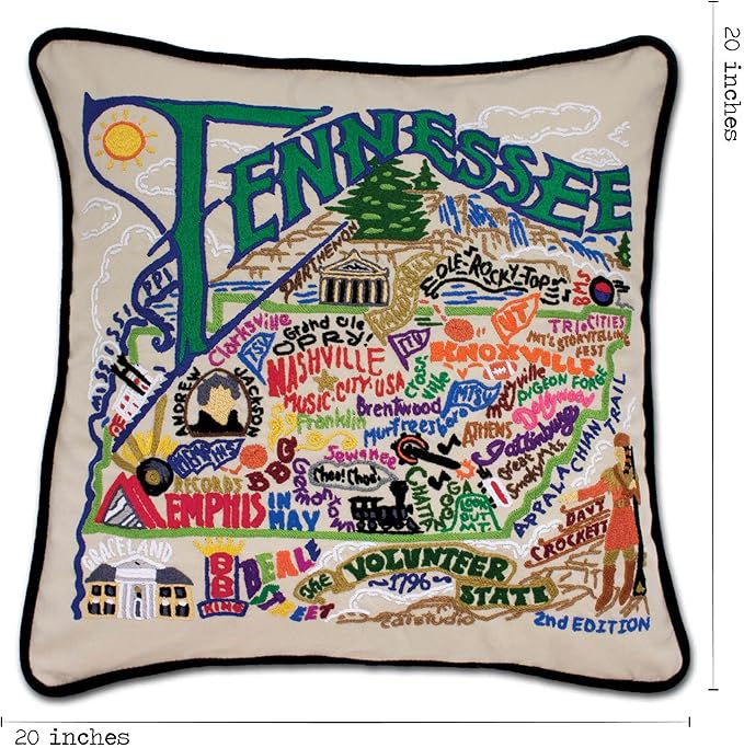 Catstudio Tennessee Embroidered Decorative Throw Pillow