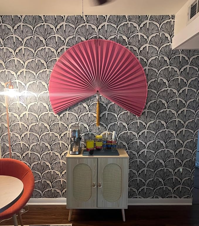 Fan Wall Decor,Japanese Wall Fan Decor,Large Bamboo Fan Wall Art For Boho Hanging Headboard,Decorative Folding Fan For Over Bed Decorations,Large Wall Dcor