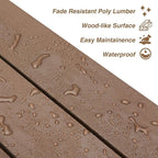 Psilvam 2-Person Outdoor Memorial Bench, All-Weather Poly Lumber Garden Bench, Rot-Resistant Outdoor Patio Bench for Park,Porch,and Church(Brown)