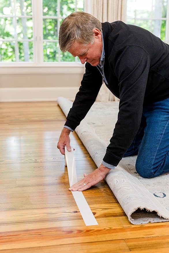 Rug Tape – Anti-Slip Double-Sided Carpet Tape, 1.9” x 100ft Roll – Heavy Duty Adhesive for Rugs on Hardwood, Tile & Vinyl – Clean Removal, Indoor & Outdoor Use