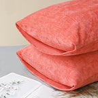 CaliTime Throw Pillow Covers Decorative 20 X 26 Inches Pack of 2 Cozy Chenille Standard Pillow Shams Cases for Couch Sofa Bed Living Room Home Living Coral