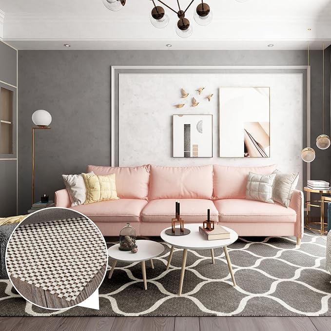 BALEINE Non Slip Rug Pad Rug Gripper for Hardwood Floors, Extra Thick Non Slip Mat Under Carpet (4'x6')