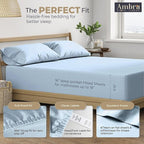 Tencel Sheets 4 Piece Cal King - 100% Eucalyptus Lyocell California King Sheet Sets - Soft, Cooling & Breathable for Hot Sleepers - 16” Deep Pockets Hotel Quality Bedding Set - SkyBlue