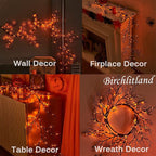 Birchlitland Halloween Lighted Garland 6FT 120L Orange and Purple Bi-Color LED Lights 8 Functions, Black Glittered Garland Lights Battery Operated for Indoor and Outdoor Halloween Party Decoration