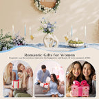 White Vases for Decor, Heart Shaped Ceramic Vase Set of 2, Nordic Heart Shaped Vases, Minimalist Decorative Vase for Table Centerpiece Wedding Dining Living Room Office House Decoration