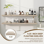 48 Inch Floating Shelves, 3D Textured Wood Grain, 48"x9.25"x1.5" Inch Deep Floating Shelves for Wall, Wooden Shelves for Bathroom, Bedroom, Living Room, Vintage White Oak