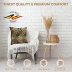 Charlotte Home Furnishings Throw Pillow Covers 16x16 in, Green Chrysanthemum Decorative Pillow Covers, Boho European Tapestry Cushion Cases, Living Room Cozy Home Decor, Jacquard Woven Soft Cotton