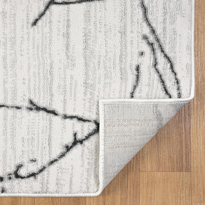 LUXE WEAVERS Modern Abstract Nature Cream Gray 6x9 Area Rug, Non-Shedding Carpet