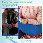 Professional Gaming Pillow for Lap; Arm Rest Pillow Gaming Lap Pillow with Crochet Support - Eliminate Pain in Gaming (Light Blue)