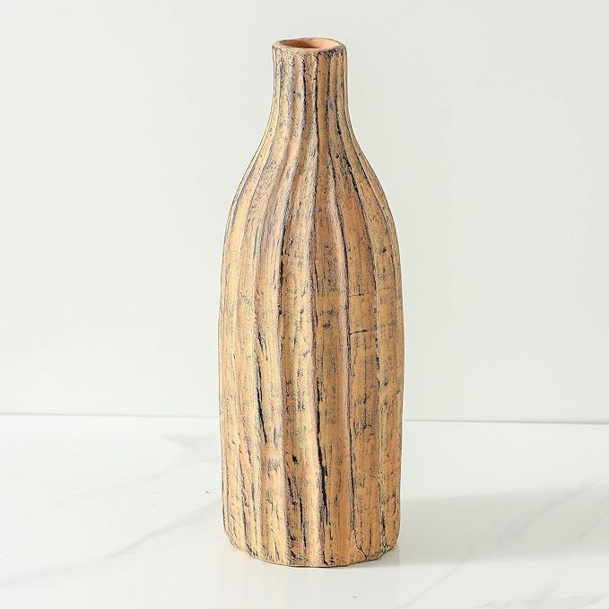 Natural Branch Design Ceramic Vase:Decorative Flower Vase for Modern Home Decor,Handmade Pottery Vase for Home Decor, Living Room,Kitchen,Office,Bedroom,CenterpieceTable Decorations-11inch Brown Color