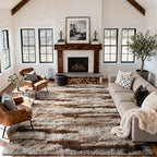 8x10 Ft Extra Large Shag Rugs for Living Room, Tie Dyed Ultra Soft Fluffy Furry Area Rugs for Bedroom Indoor Floor, Aesthetic Carpet for Kids Home Decor (Khaki)