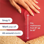 Split King Size 5 Piece Sheet Set - Comfy Breathable & Cooling Bed Sheets Set - Hotel Luxury Bedding for Women, Men, Kids, Teens, Boys & Girls - Deep Pockets, Ultra-Soft, Wrinkle Free - Oeko-Tex - Red