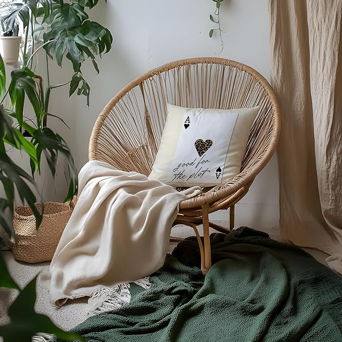 Trendy Retro Leopard Lucky Girl 8 Ball Throw Pillow Covers 18x18, Cheetah Print Room Decor, Funky Y2K Leopard Print Ace Poker Decorative Pillow Covers for Girls Room Dorm Apartment