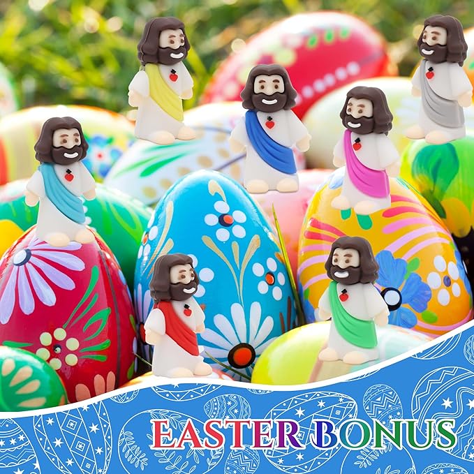 200 Pcs Baby Jesus Figures Mini Jesus Figurines in Bulk Original Design Tiny Miniature Jesus Figures for Hide and Seek, Religious Party Favors, Sunday School, Baptism Gift, Easter Egg Stuffers
