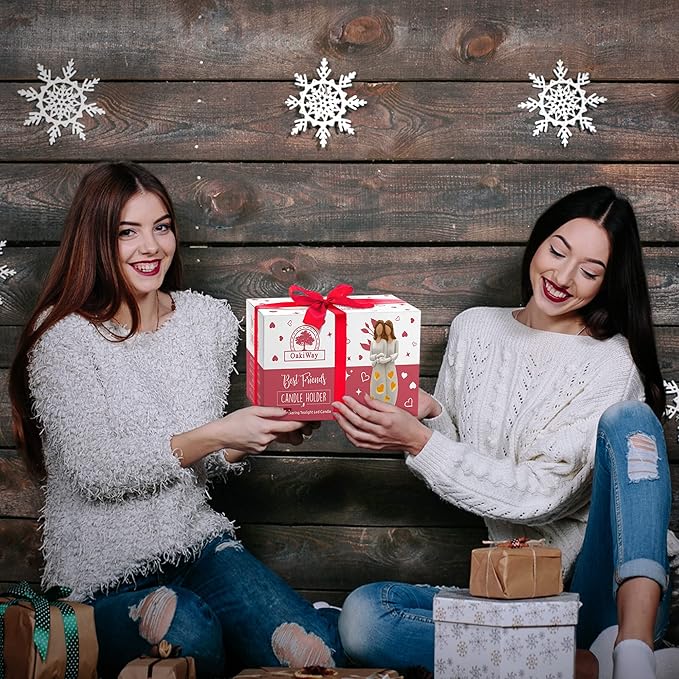 Sisters for Mom | Candle Holder Statue with Flickering LED Candle | Mothers Day, Friendship Bday, Bestie, BFF Christmas Unique Present for Her