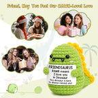 OCCdesign Mini for Women Christmas Birthday I Love You Friendsaurus Handmade Positive Crochet Dinosaur for Friendship Chrismas Inspirational Gift for Bestie Best Friends BFF