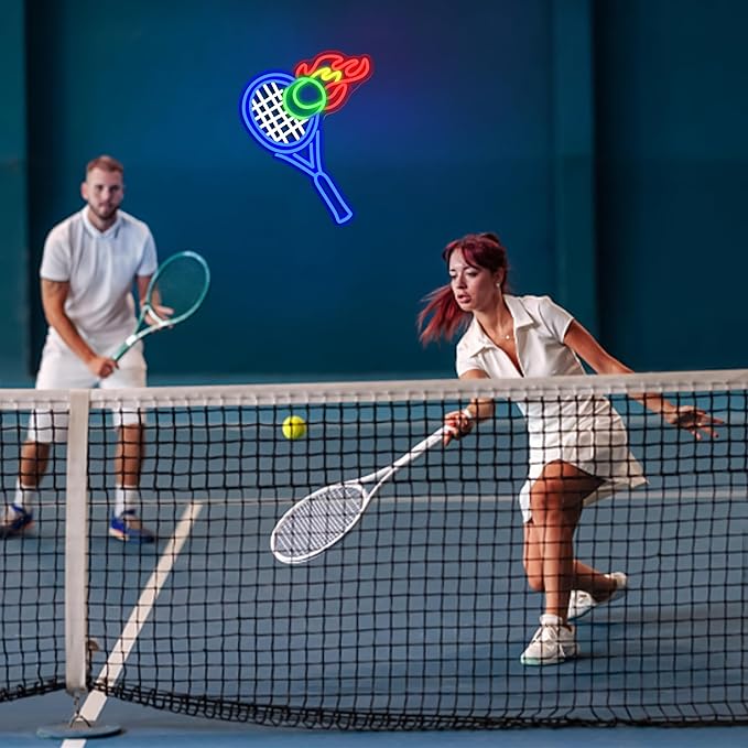 Tennis Neon Sign for Wall Decor,Usb Powered Led Ball Sign Sports Neon Light for Tennis Lovers Gift Sports Club Gym(16.54 * 12.6In)