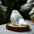 Crystal Glass Bird Figurines Robin Bird Decoration Paperweight Hand Blown Glass Art Animal Collectible Figurines Gift for Women (Dazzle Clear)