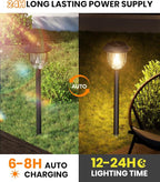 AOSEA LED Solar Lights for Outside,Bright 6 Pack Solar Lights Outdoor IP65 Waterproof,Landscape Lighting,Garden Decorative for Yard,Patio,Walkway,Sidewalk,Driveway,Lawn (Warm)