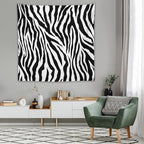 HZOHNAGO Zebra Print Tapestry Nature Wild Animals Black and White Stripe Printed Wall Tapestry Painting Wall Hanging for Bedroom Living Room Dorm 60" W x 60" H