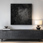 Framed Black Abstract Wall Art, Modern Canvas Prints Paintings Artwork for Walls, Square Minimalist All Black Pictures for Living Room, Hallway, Fireplace, Bedroom, Office, Bathroom Wall Decor