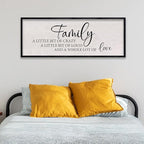 LuZhiQiang Family A Little Bit of Crazy Sign Wall Decor 40"x15" Large Family Signs Wood Framed Hanging Wall Art (Black)