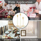 zeochyni Matte French Gold Candle Holders Set of 6, Elegant Candlestick Holders for Wedding Centerpieces Dining Tables Parties Home Decor Events, Taper Candle Holders Fit 3/4 Inch Candles