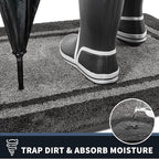 PURRUGS Dirt Trapping Door Mat 24" x 36", Non-Slip/Skid Machine Washable Entryway Rug, Shoes Scraper, Area Rug, Super Absorbent Welcome Mat for Muddy Wet Shoes and Paws, Light Grey & Dark Grey