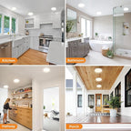 slochi Flush Mount Ceiling Light Fixtures - 3000K-4000K-6500K & 100W Equivalent Flat led Lights for Room Ceiling,Ultra Thin Round White Ceiling Lights for Living Room,Bedroom,Kitchen,Bathroom,Hallway