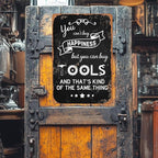 Garage Signs for Men Mechanic Shop Decor Funny Tool Rule Metal Tin Signs for Dad Garage Gifts Grandpa Workshop Wall Decor 8x12 Inch