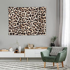 HZOHNAGO Leopard Print Tapestry Rustic Brown Leopard Wild Animal Printed Wall Tapestry Painting Wall Hanging for Bedroom Living Room Dorm 40" W x 30" H