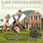 Yunlly Set of 2 Artificial Boxwood Topiary Ball Tree Fake Bushes Shrubs Outdoor Faux Plant with Ground Spike Flowers UV Resistance Greenery for Front Porch Garden Patio Indoor(Pink,18x10inch)