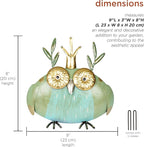 Alpine Corporation MCC808HH Metal Owl Queen, Whimsical Animal Outdoor Décor for Patio, Lawn & Garden, 8"H, Multicolor