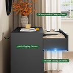 Fluted Dresser with 8 Drawers, 54" Wide Modern Chest of Drawers with Metal Handle, Wooden Dresser TV Stand, Wood Closet Clothes Storage Organizer for Bedroom, Living Room, Hallway, Solid Black