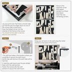 SIGNWIN 60"x72" Extra Large Framed Wall Art Black and White Abstract Geometric Design, Minimalist Modern Print for Home Living Room Bedroom Decor (Frame Assembly Required)