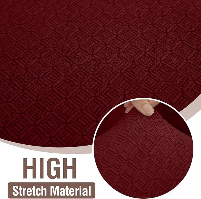 HDCAXKJ Sectional Couch Cover L Shape Stretch Sofa Covers Washable Jacquard Corner Couch Slipcover Non Slip Sectional Slip Cover U Shaped Furniture Protector for Pets Dogs (Wine Red, Large)