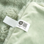 Cozy Bliss Faux Fur Throw Blanket for Couch, Fuzzy Soft Plush Thick Bubble Blanket for Sofa Bedroom Living Room, 108 * 90 Inches Sage Green
