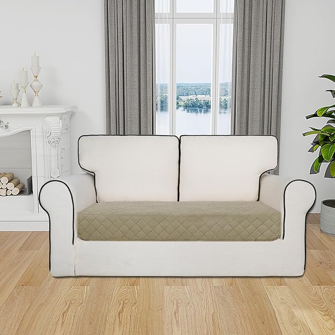 Easy-Going Sectional Couch Covers for Dogs L Shape Sofa Cover Reversible Sofa Slipcover Chaise Lounge Cover Furniture Protector Cover for Pets Dog Cat (30 x 50 inches, Beige/Beige)