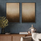 SIGNFORD Framed Canvas Print Wall Art Set Minimalist Gradient Brown Abstract Neutral Illustration Modern Art Decorative Nordic Nature for Living Room, Bedroom, Office - 16"x24"x2 Black